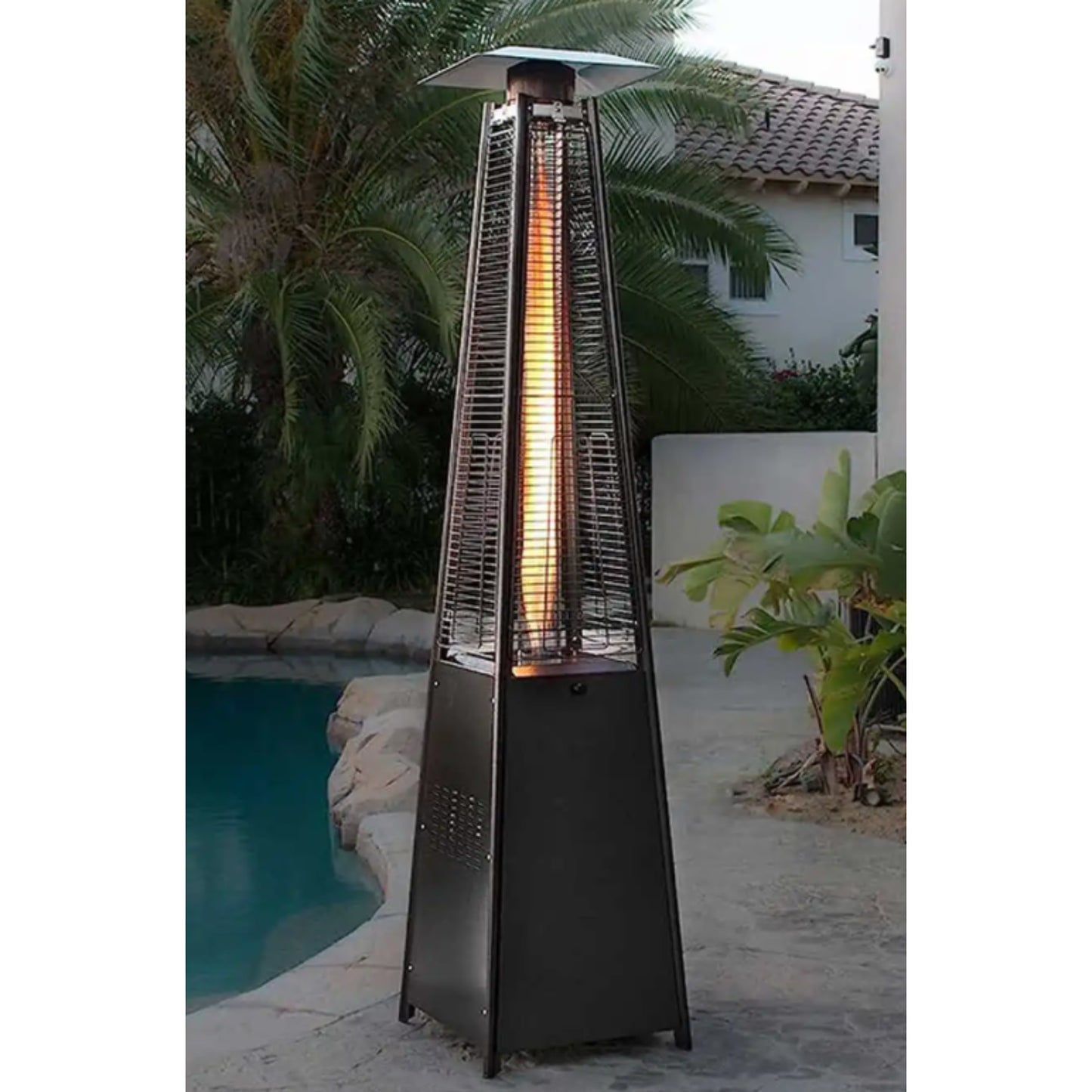 Stainless Steel Pyramid Flame Liquid Propane Patio Heater